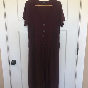 Torrid Women's Burgundy Button-Down Dress
